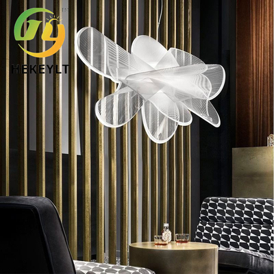لامپ ال ای دی مواد PVC با اندازه D73cm D90cm ارتفاع آویزان قابل تنظیم برای اتاق نشیمن اتاق خواب